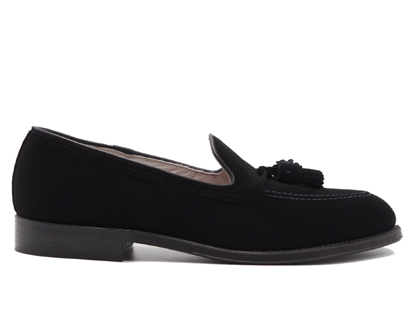 Tassel Moccasin Black Suede – Double Monk