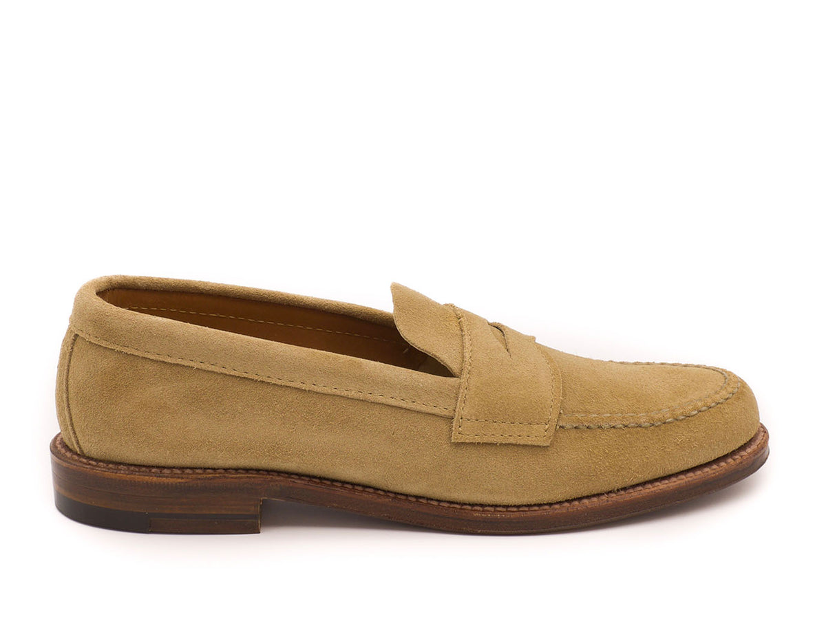 Unlined Handsewn Penny Loafer Tan Suede