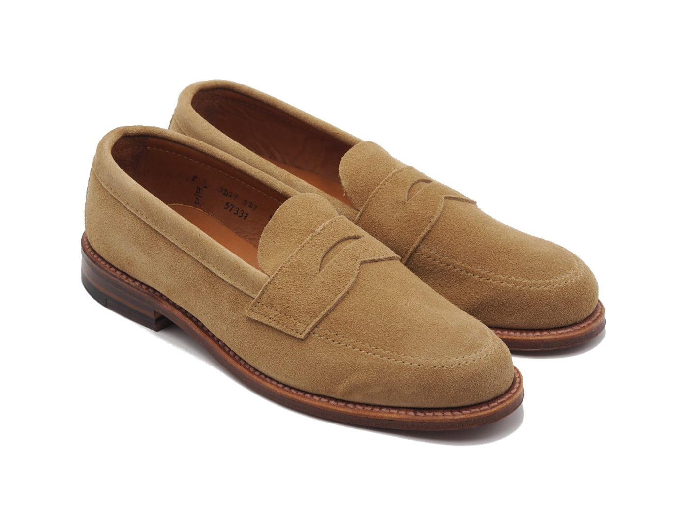 Unlined Khrone Penny Loafer Tan Suede Double Monk