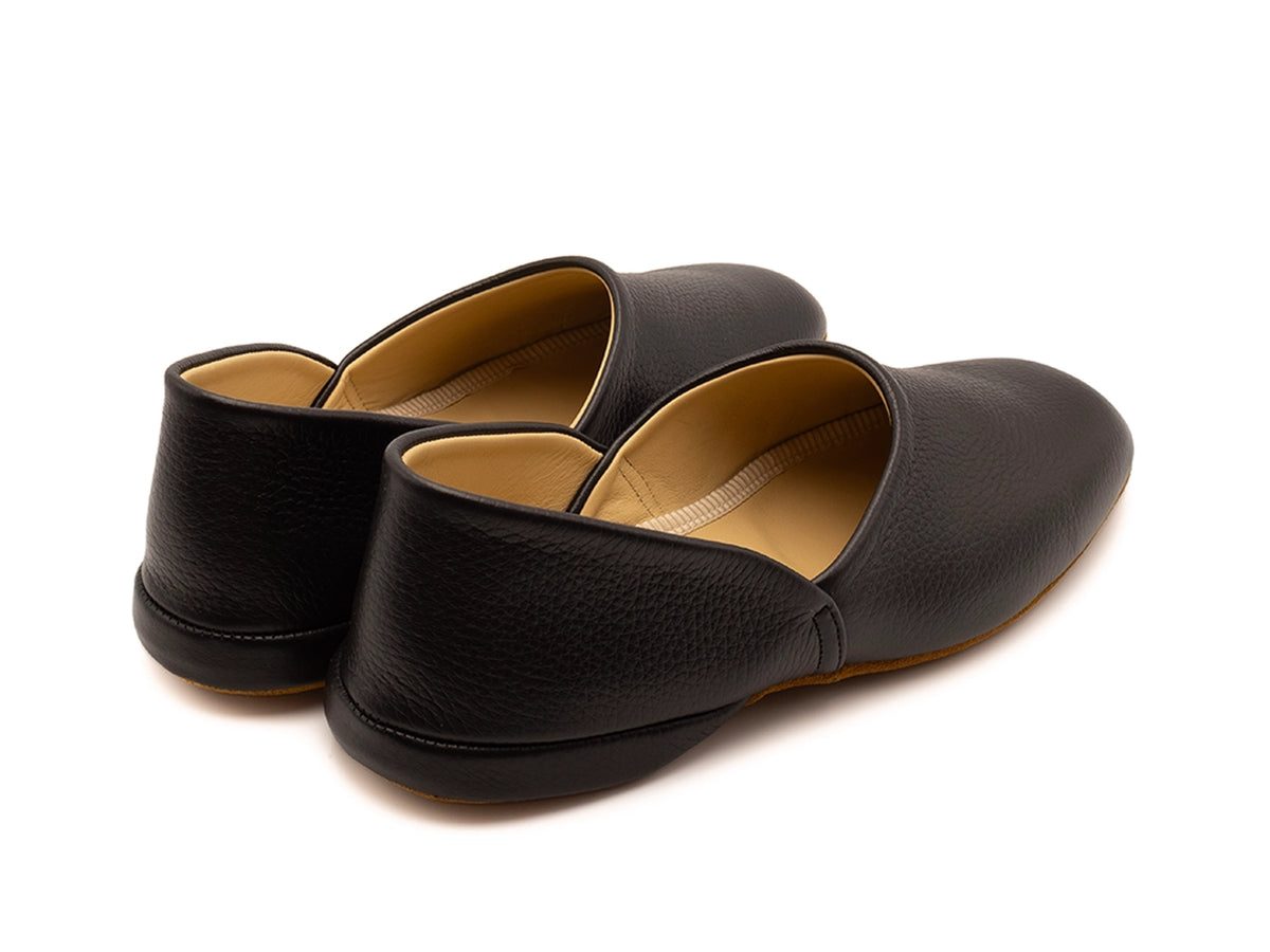 Grecian Slipper Black Deerskin