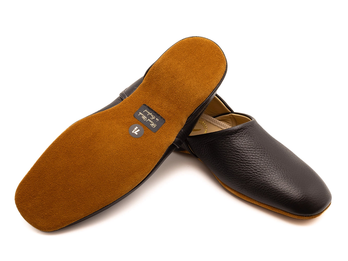Grecian Slipper Black Deerskin