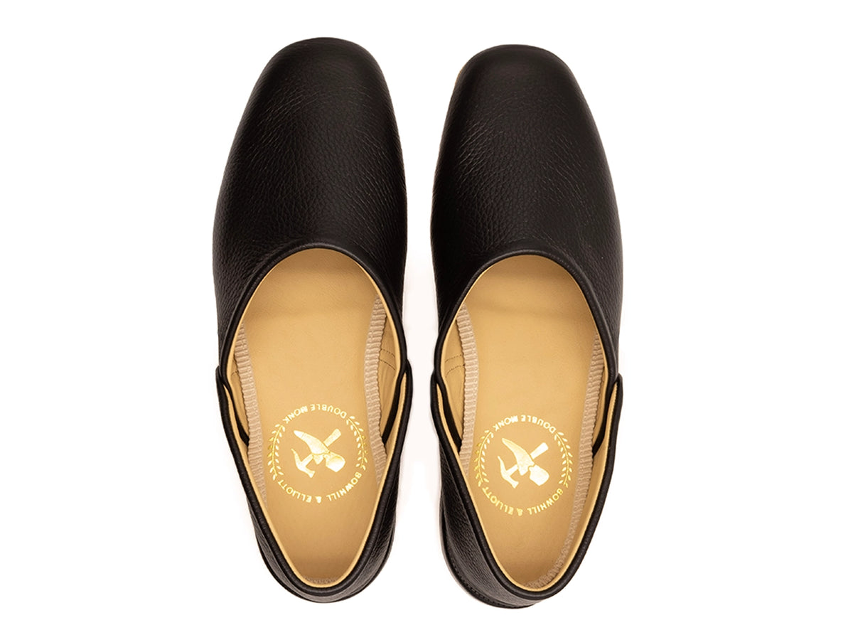Grecian Slipper Black Deerskin