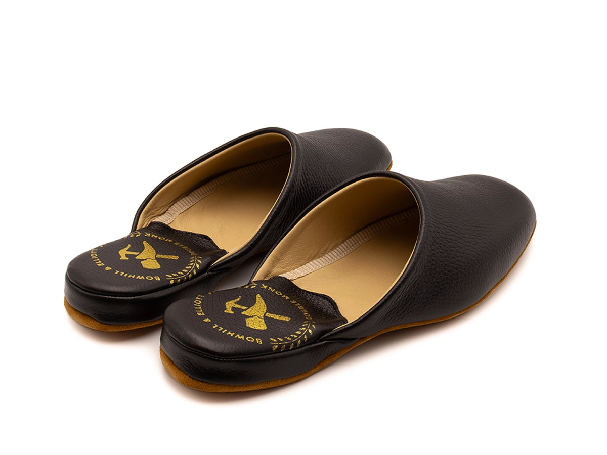 Mule Slipper Black Deerskin