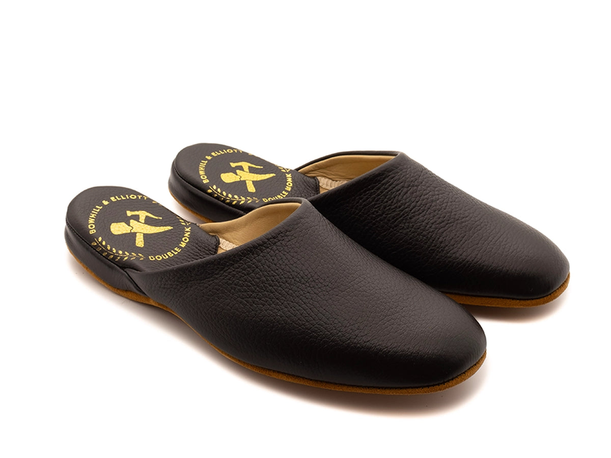 Mule Slipper Black Deerskin