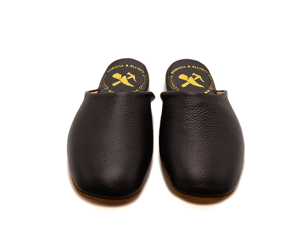 Mule Slipper Black Deerskin