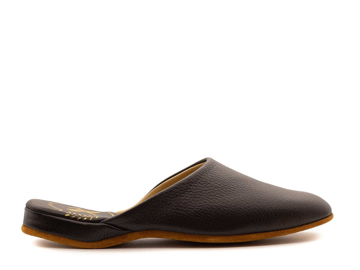 Mule Slipper Black Deerskin