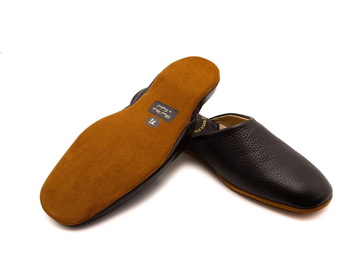 Mule Slipper Black Deerskin