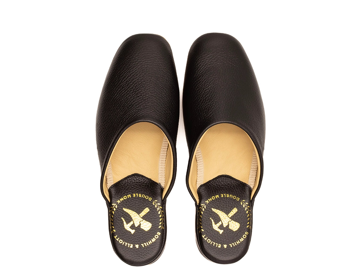 Mule Slipper Black Deerskin