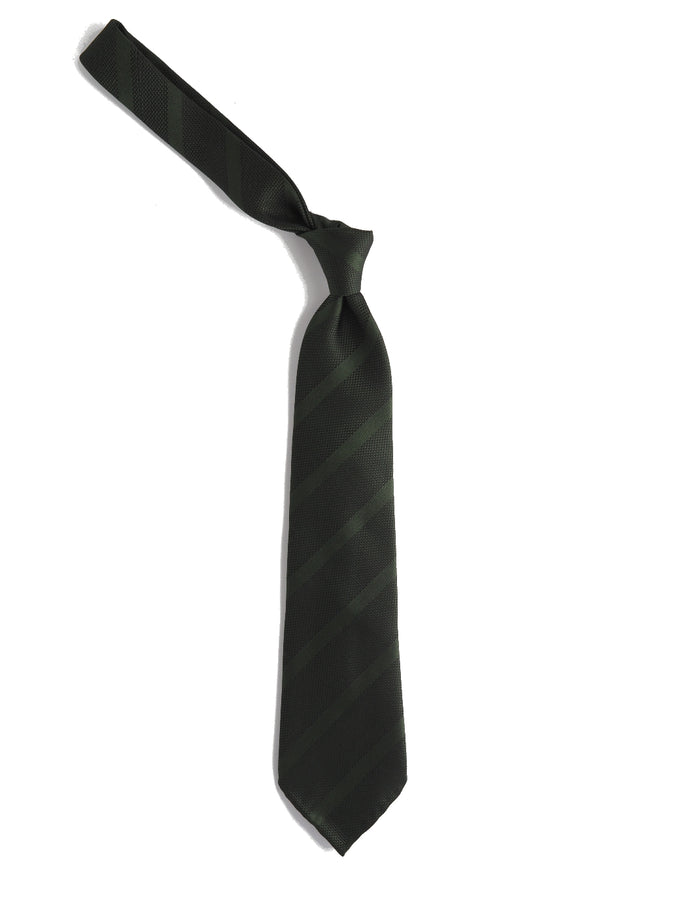 Grenadine Silk Tie Repp Stripe Green