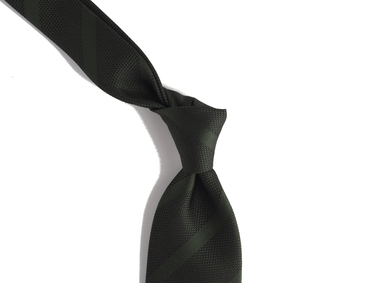 Grenadine Silk Tie Repp Stripe Green