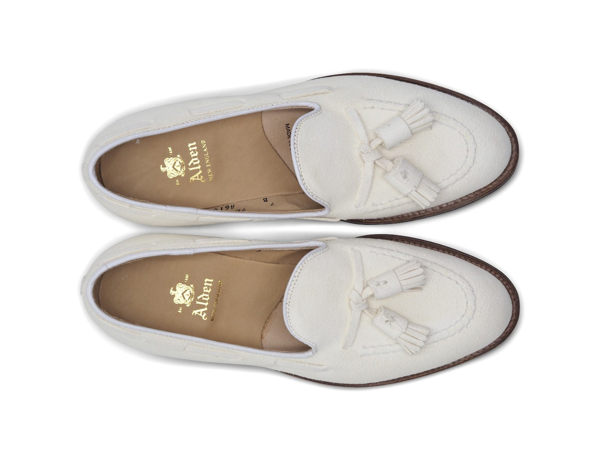 Tassel Moccasin Ivory Calf Suede