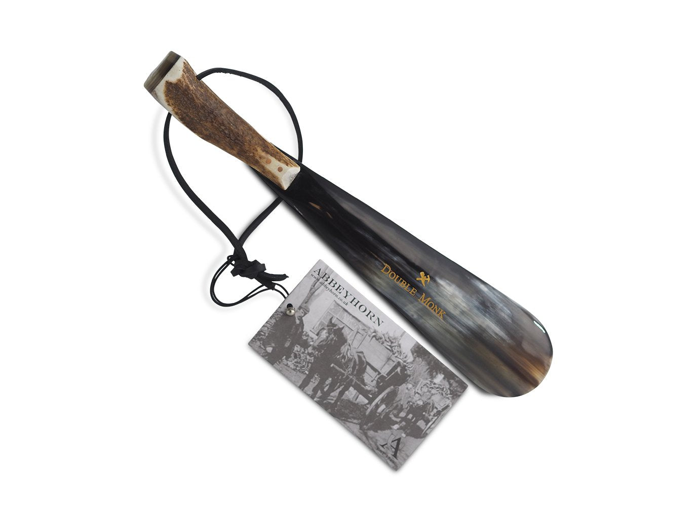 Stag Handle Shoe Horn 9 Boxed Double Monk