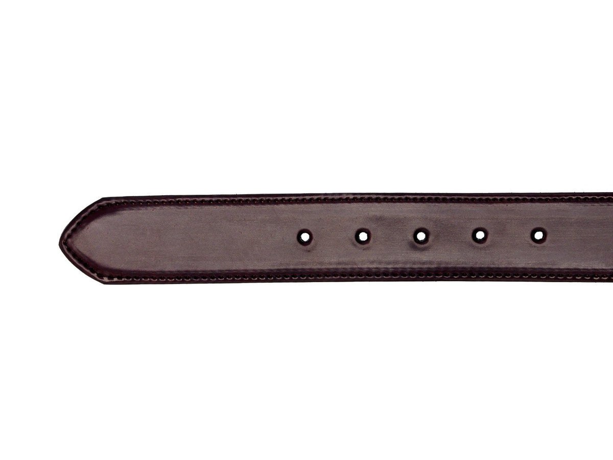 Alden color 8 shell cordovan belt punch holes and end