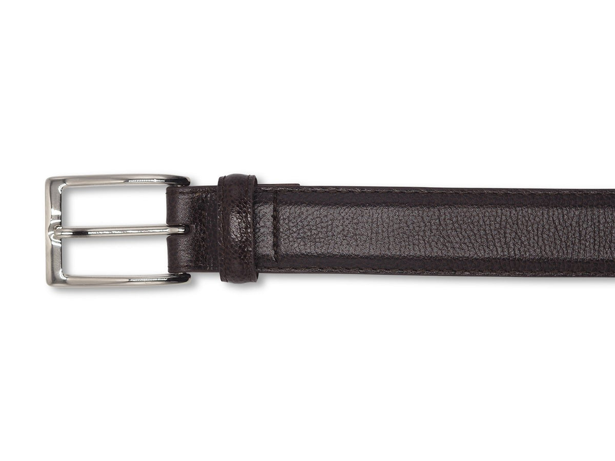 Alden dark brown alpine grain belt nickel buckle