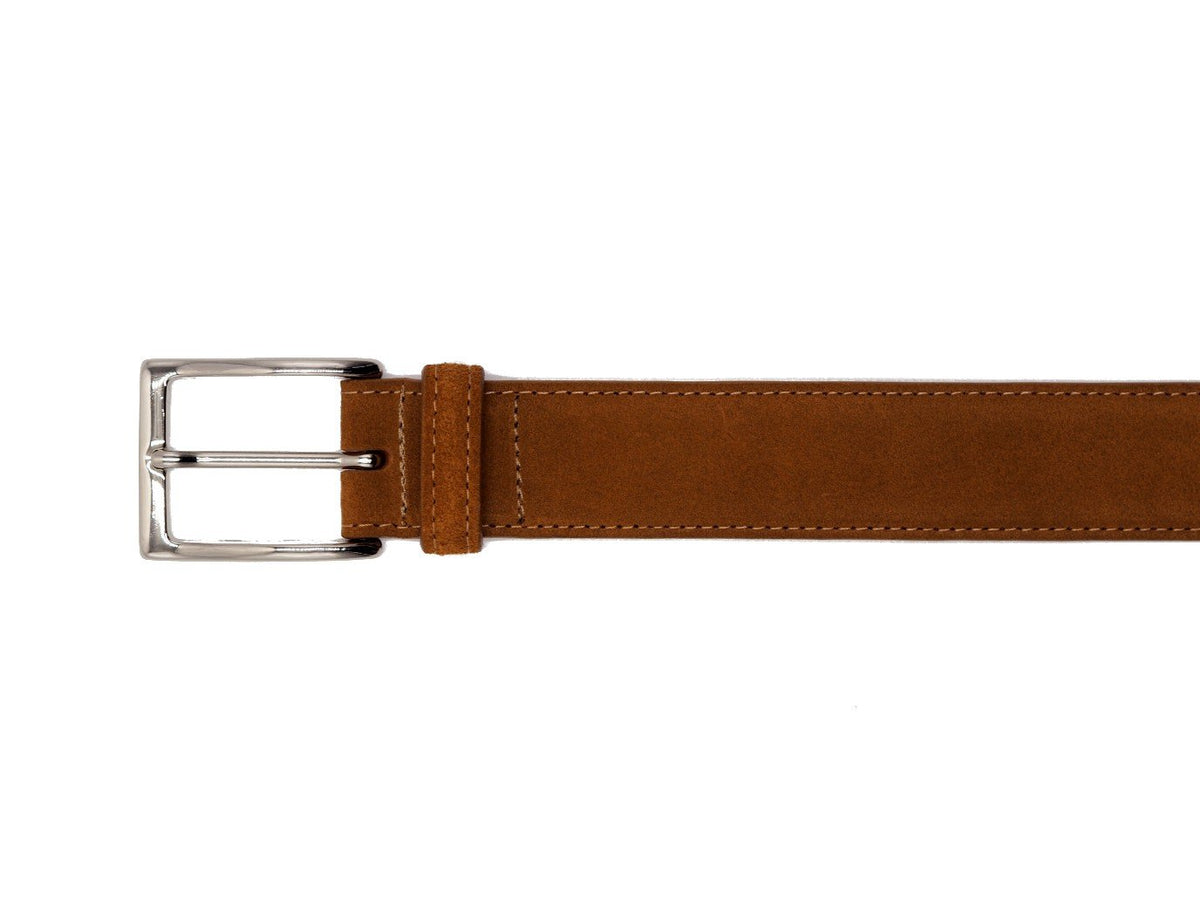 Alden snuff suede belt nickel buckle