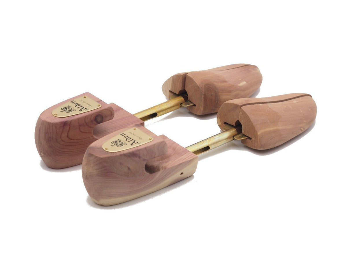 Back angle view of Alden cedar shoe trees