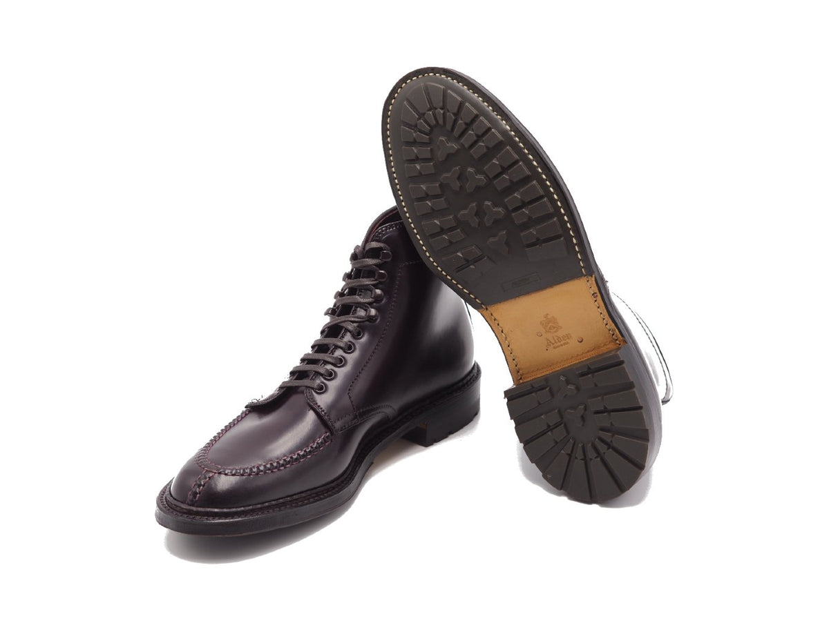 Commando sole of Alden tanker boot in color 8 shell cordovan