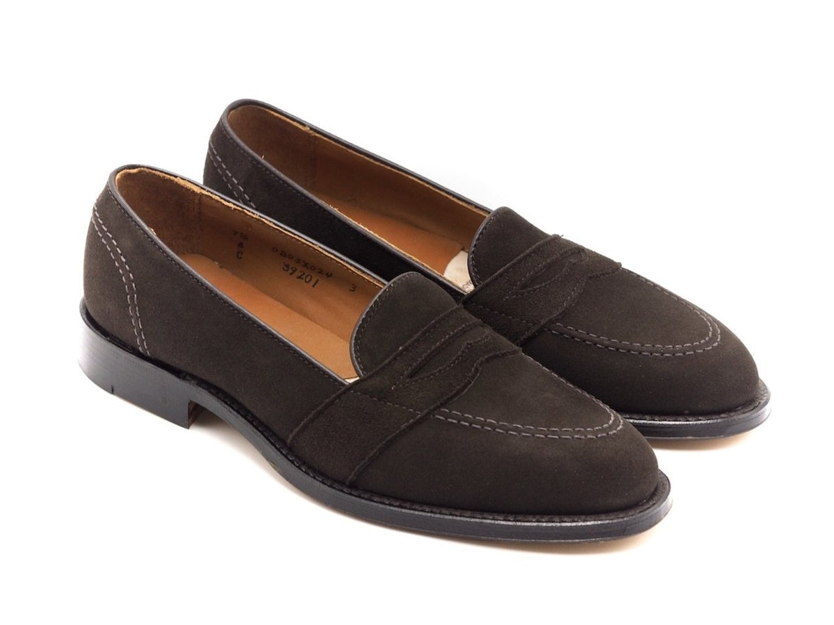 Alden Full Strap Loafer Dark Brown Suede_Aberdeen last_Made in the USA