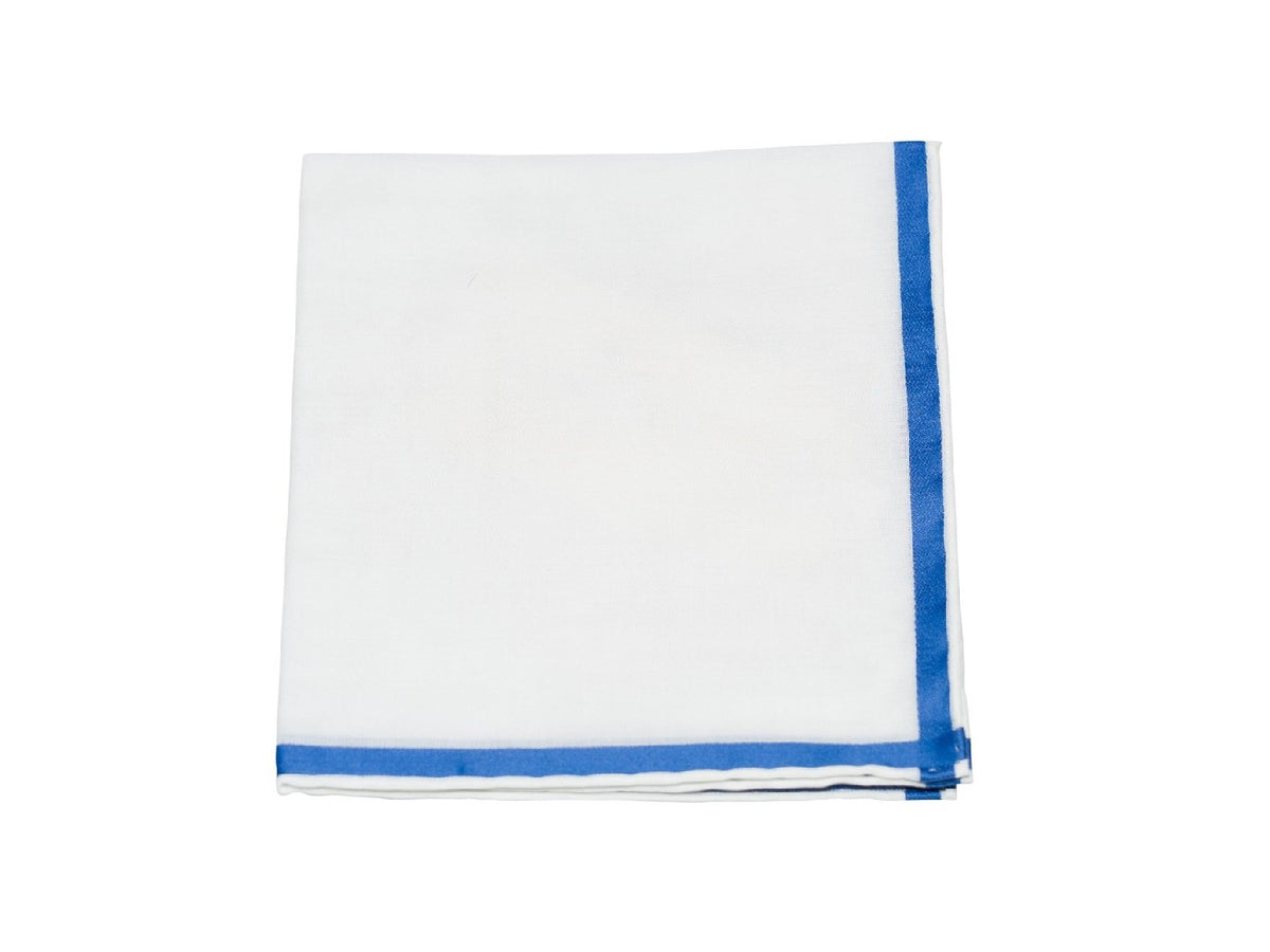 White-Blue Amalfi Pocket Square