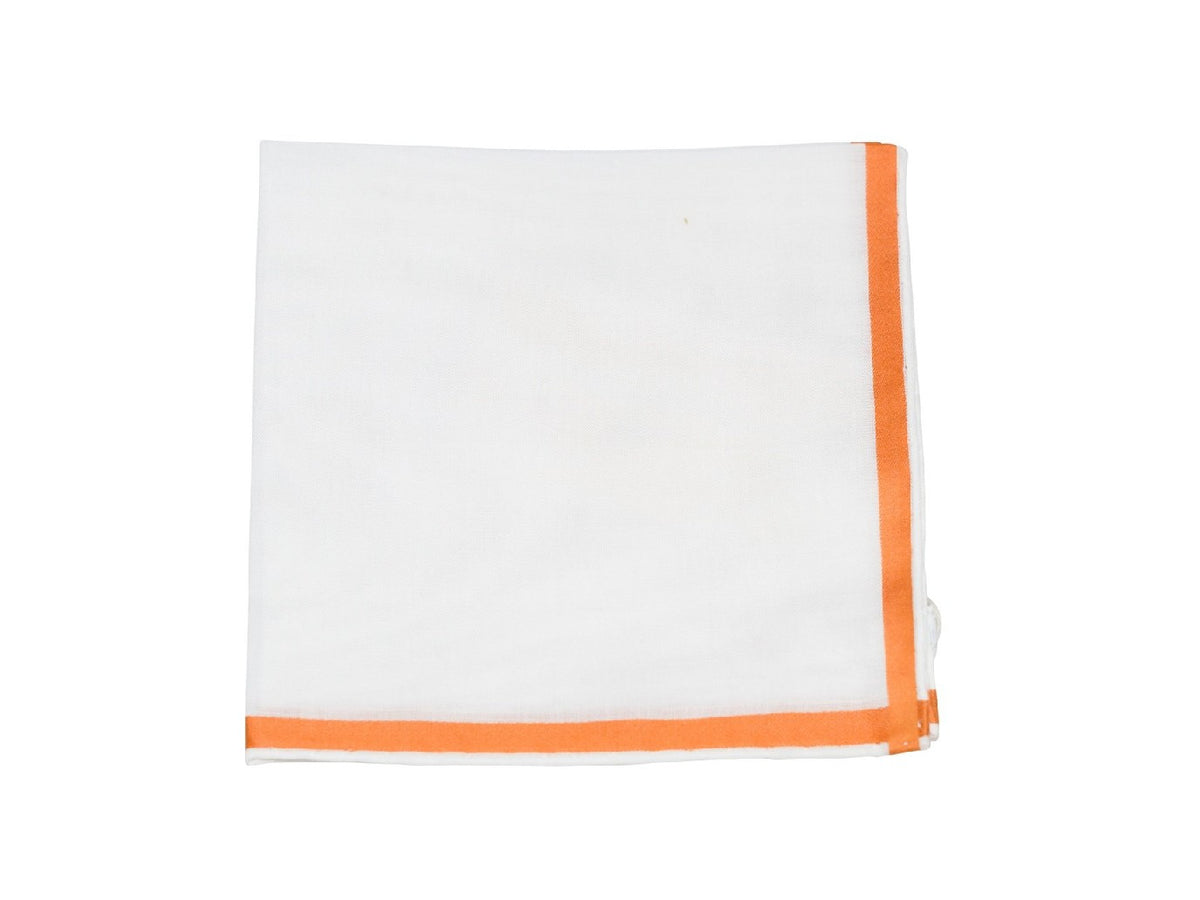 White-Orange Amalfi Pocket Square