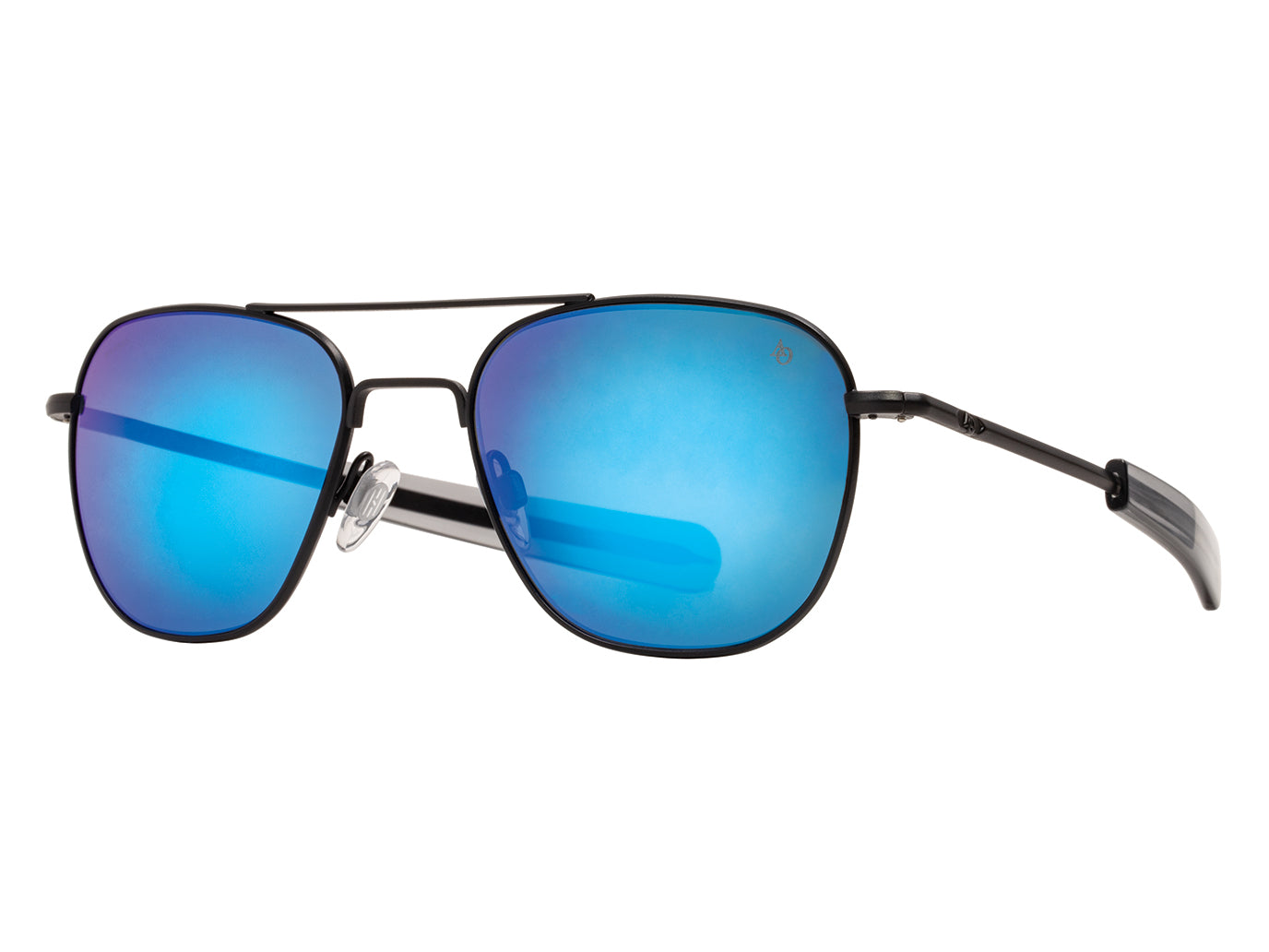 Original Pilot Black Blue Mirror Glass Lens Polarised Double Monk