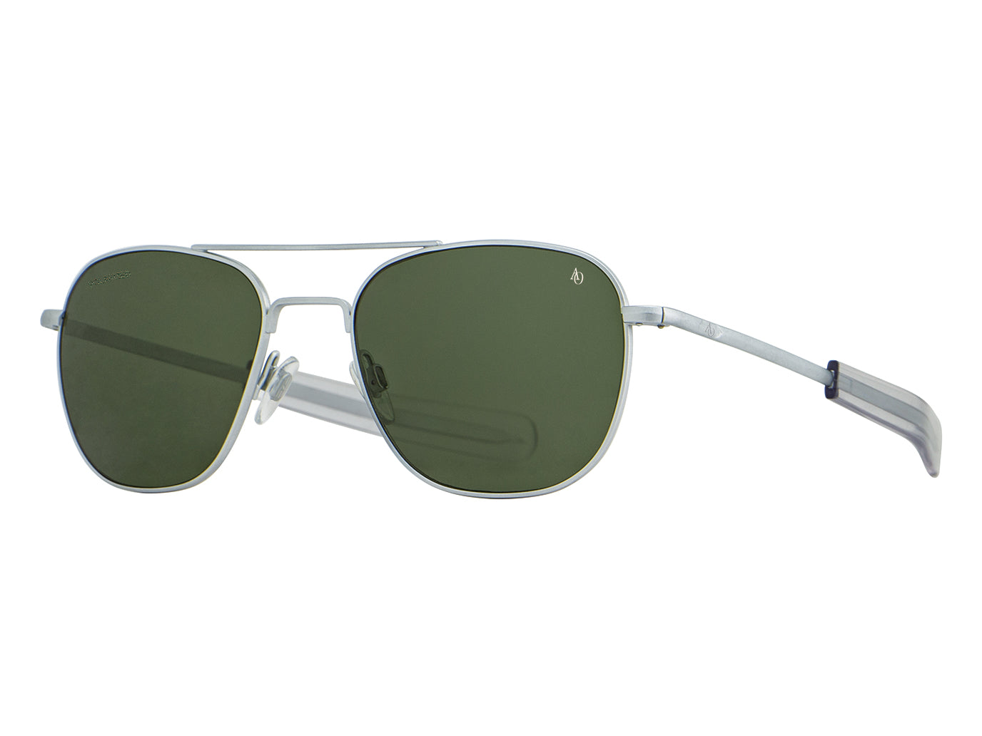 Original Pilot Matte Silver Green Glass Lens Polarised