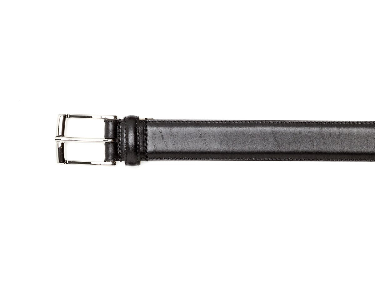 Crockett & Jones black calf belt nickel buckle
