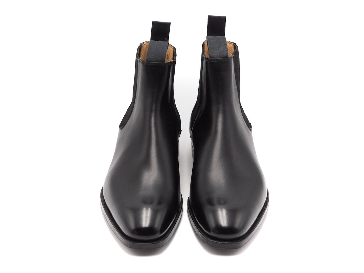 Front view of Crockett & Jones Maitland chelsea boots in black calf
