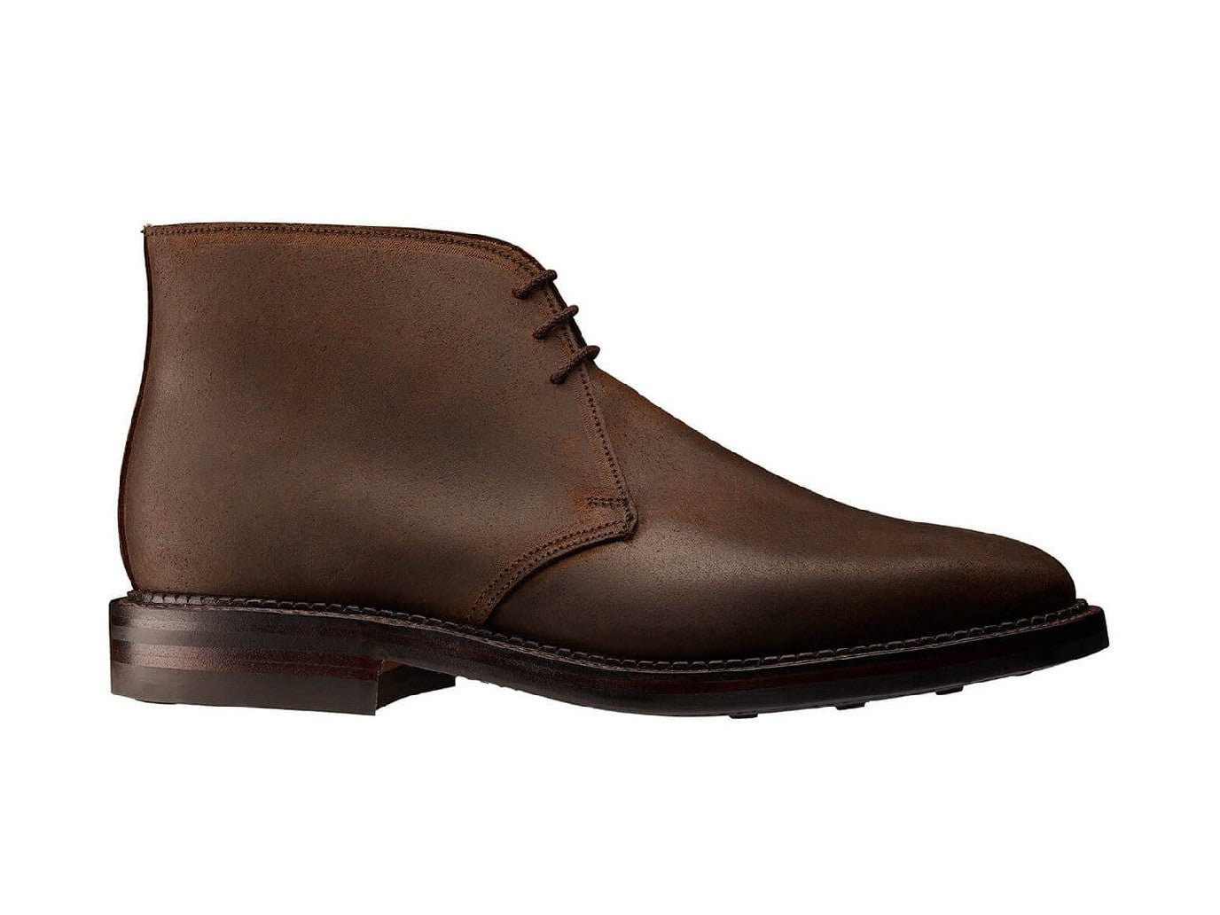 Crockett Jones Molton Dark Brown Rough-Out Suede – Double Monk