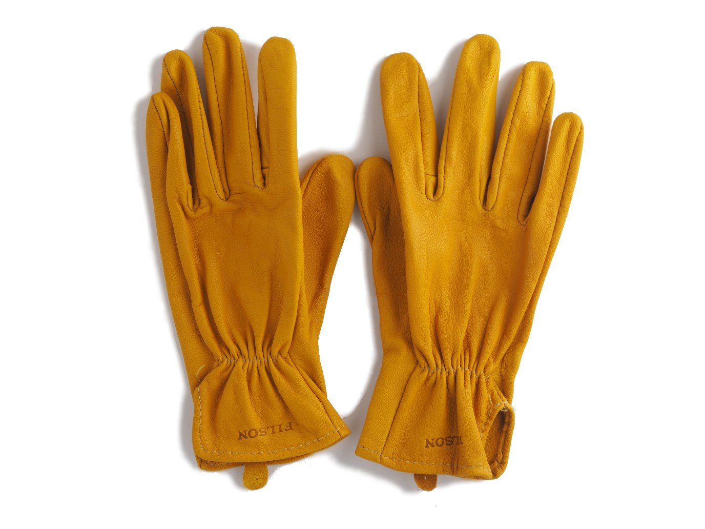 Back side of unlined Filson Original Goatskin Gloves in tan