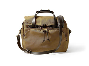 Front view of Filson Padded Computer Bag in tan