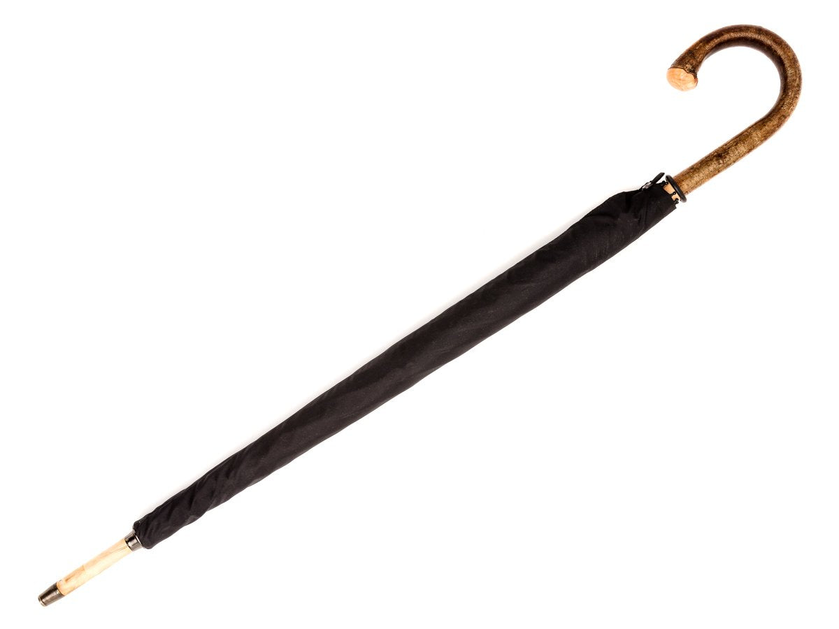 Canopy cover of solid hazel crook Fox Umbrella with black canopy