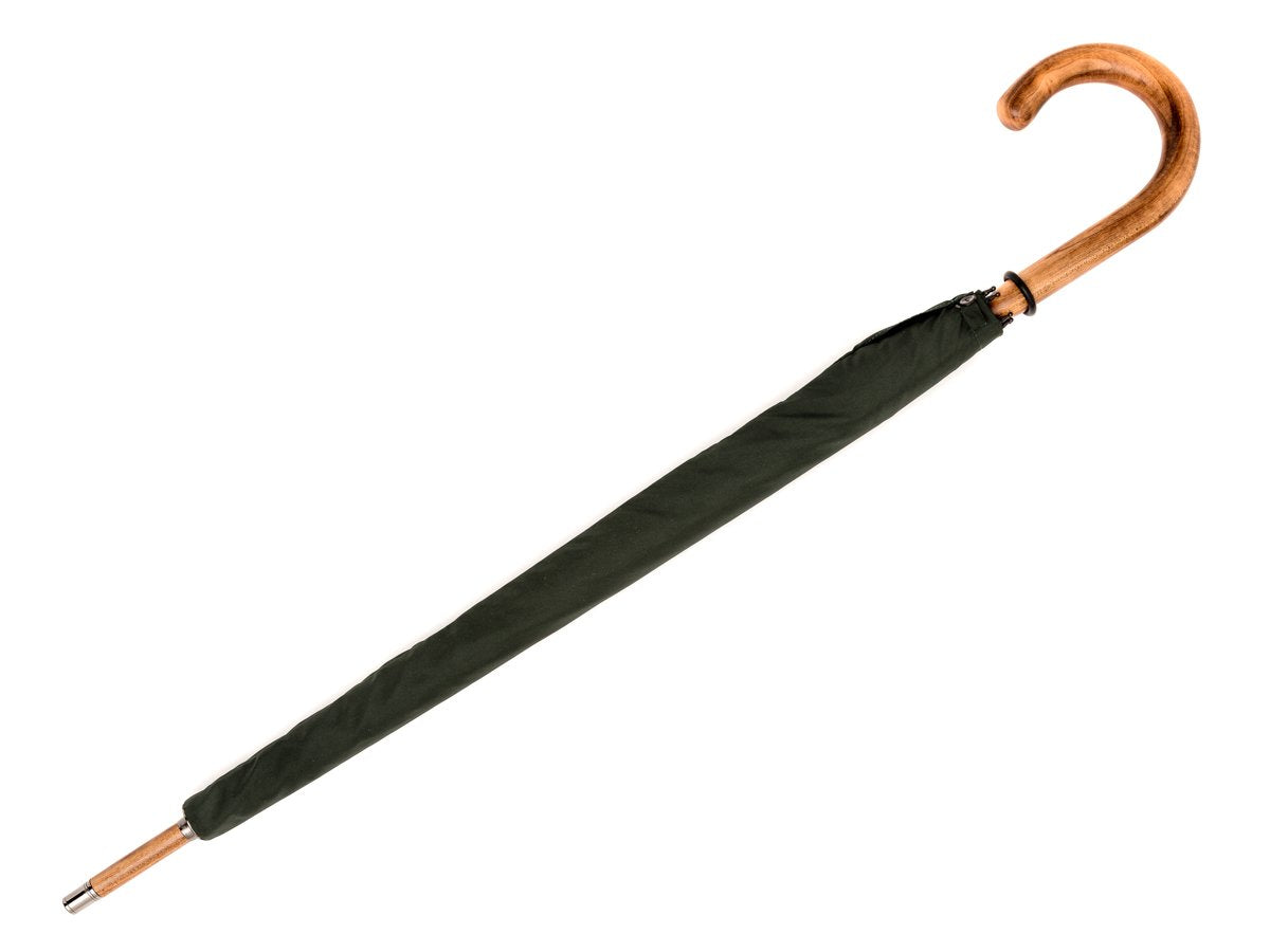 Canopy cover of solid scorched maple Fox Umbrella with dark green canopy
