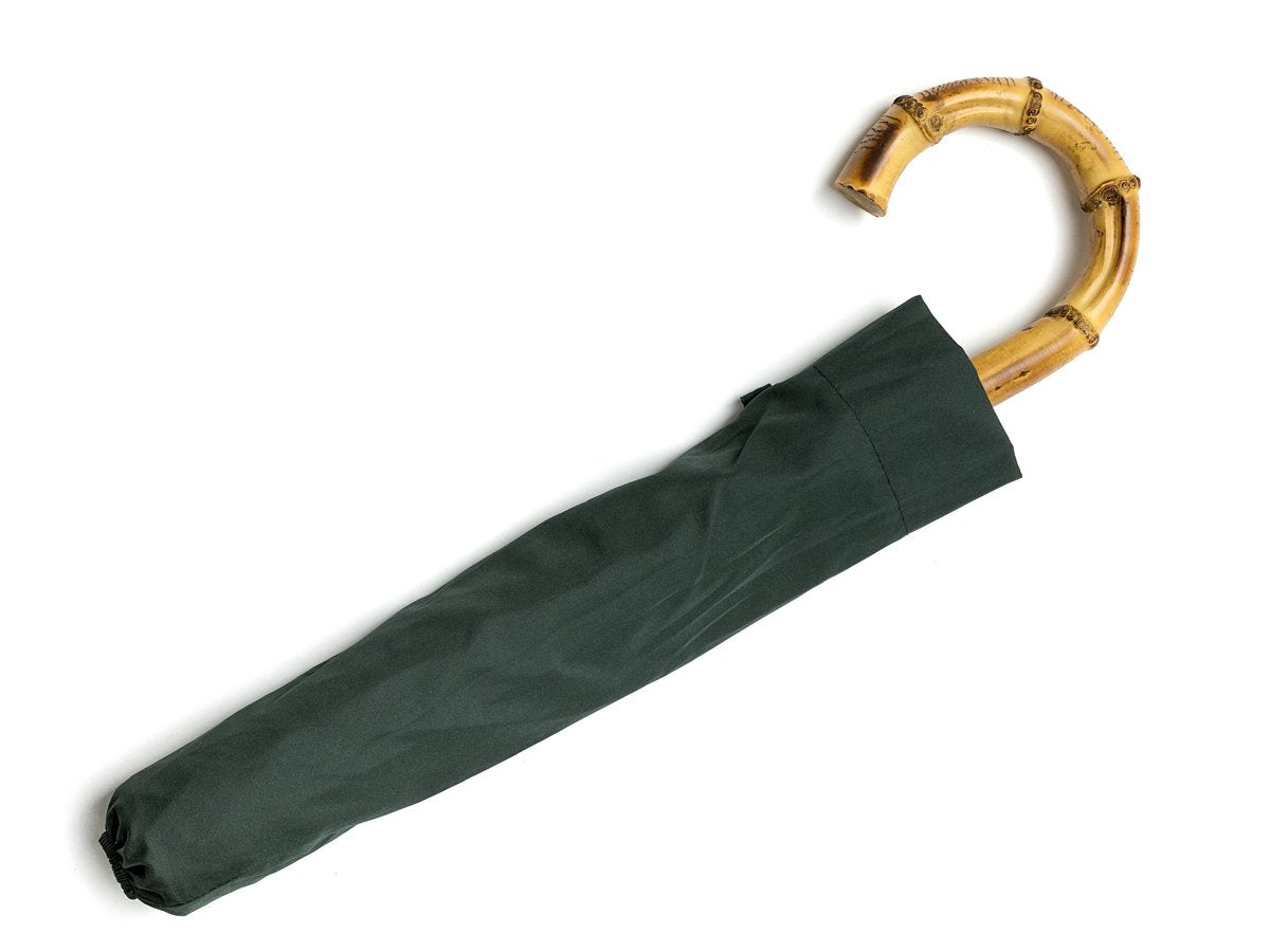 Canopy cover of whangee handle telescopic Fox Umbrella with dark green canopy