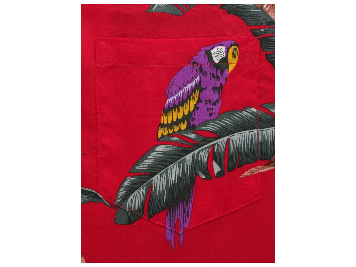 Aloha Shirt Jungle Bird Red