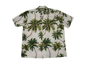 Aloha Shirt Cotton Wailea Palms White