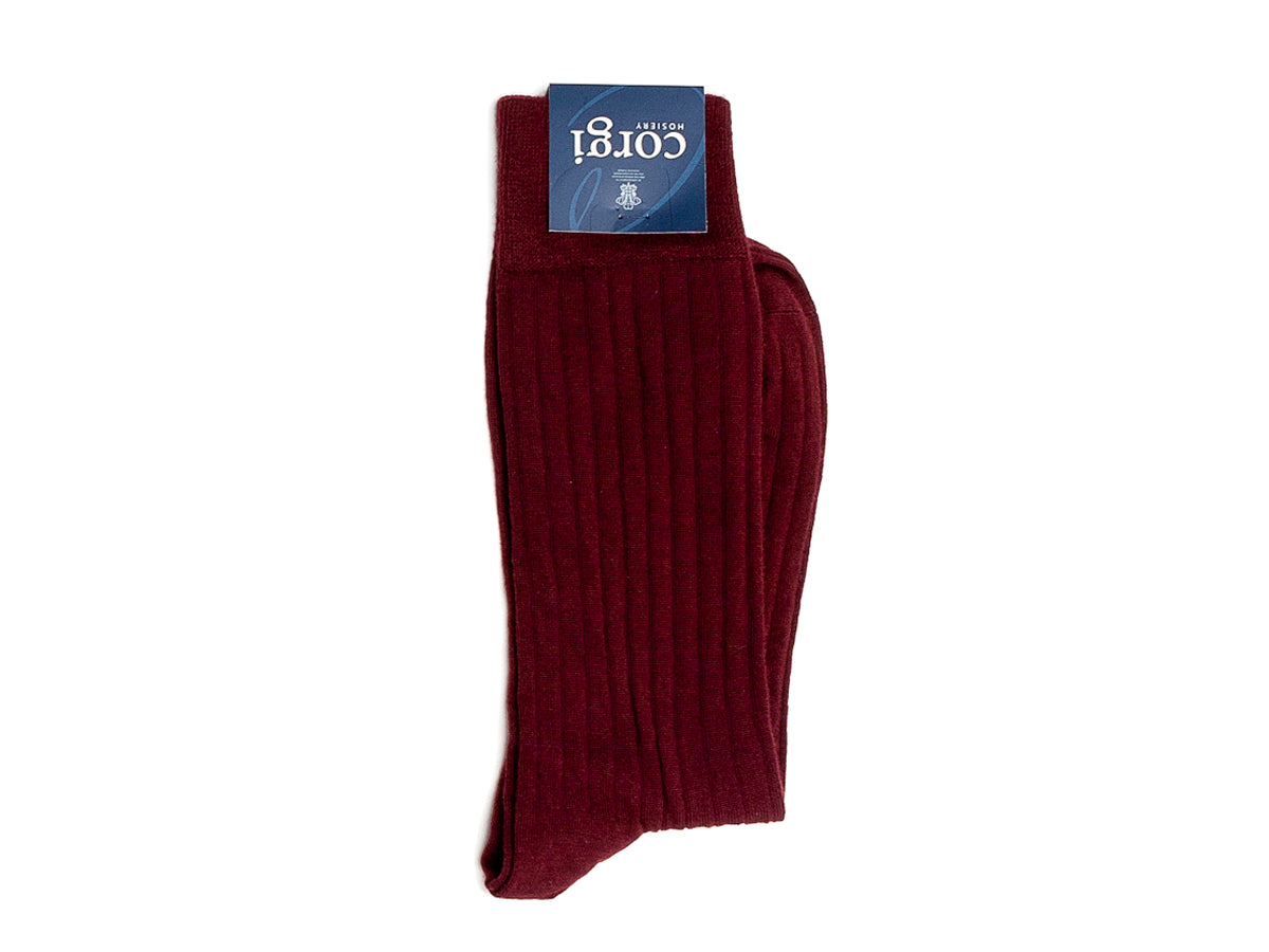 Phillip Ribbed Socks Burgundy