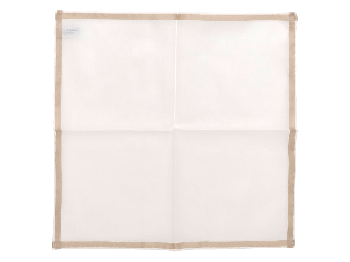 White-Bistre Amalfi Pocket Square