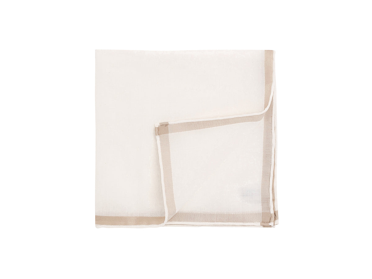 White-Bistre Amalfi Pocket Square