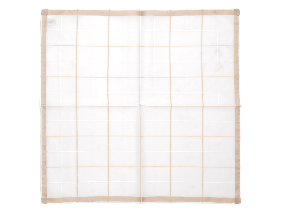 Quadrille Pocket Square White