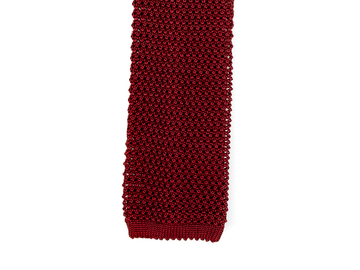 burgundy silk knit tie