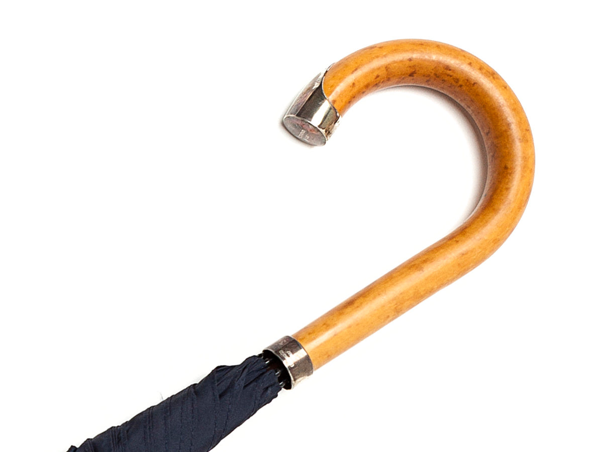 Tube Malacca Handle with Sterling Silver Fixtures Navy