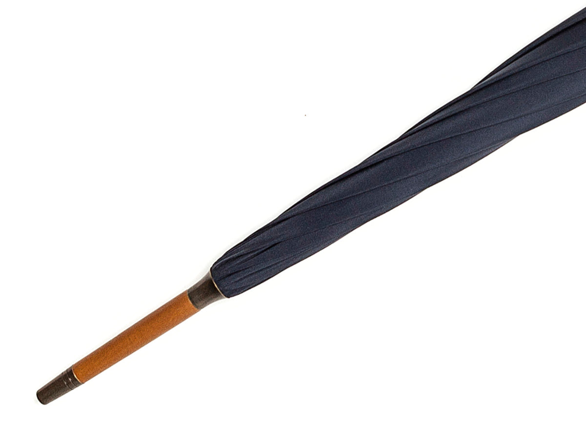 Tube Malacca Handle with Sterling Silver Fixtures Navy