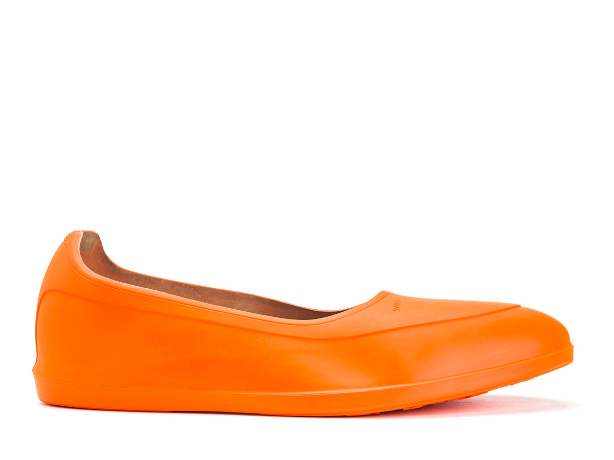 orange overshoes