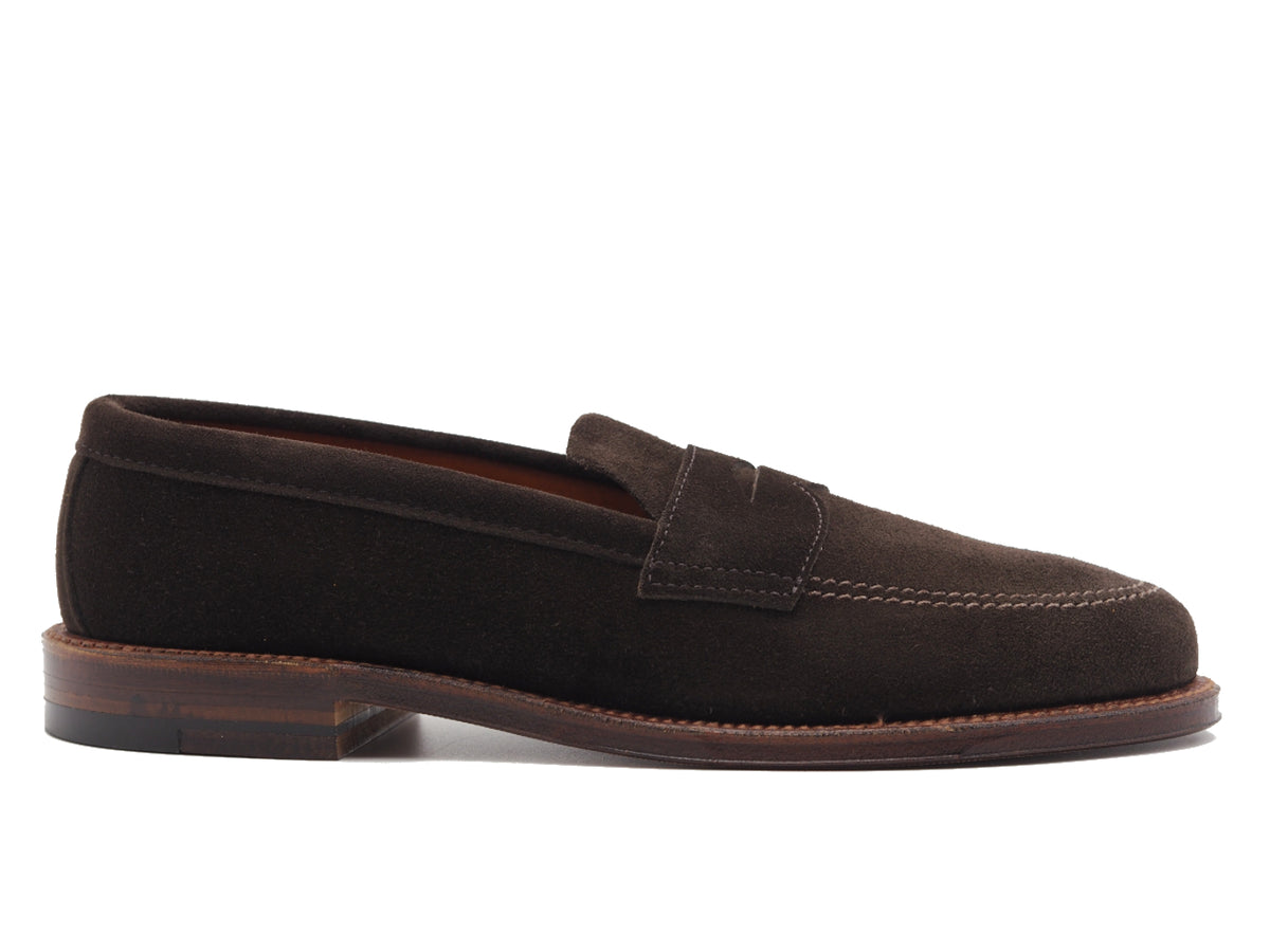 Unlined Khrone Penny Loafer Dark Brown Suede