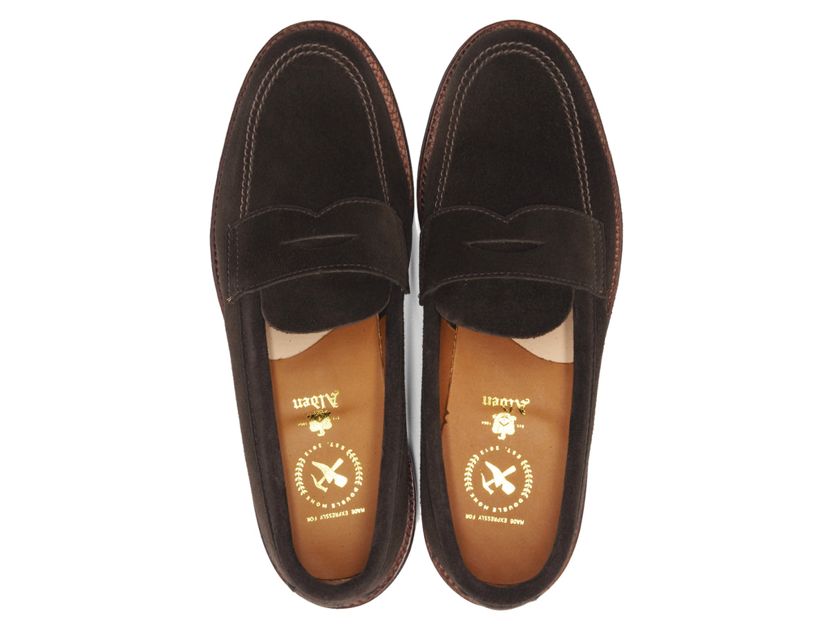 Unlined Khrone Penny Loafer Dark Brown Suede
