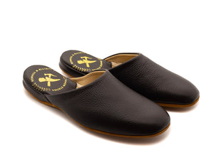 Mule Slipper Black Deerskin