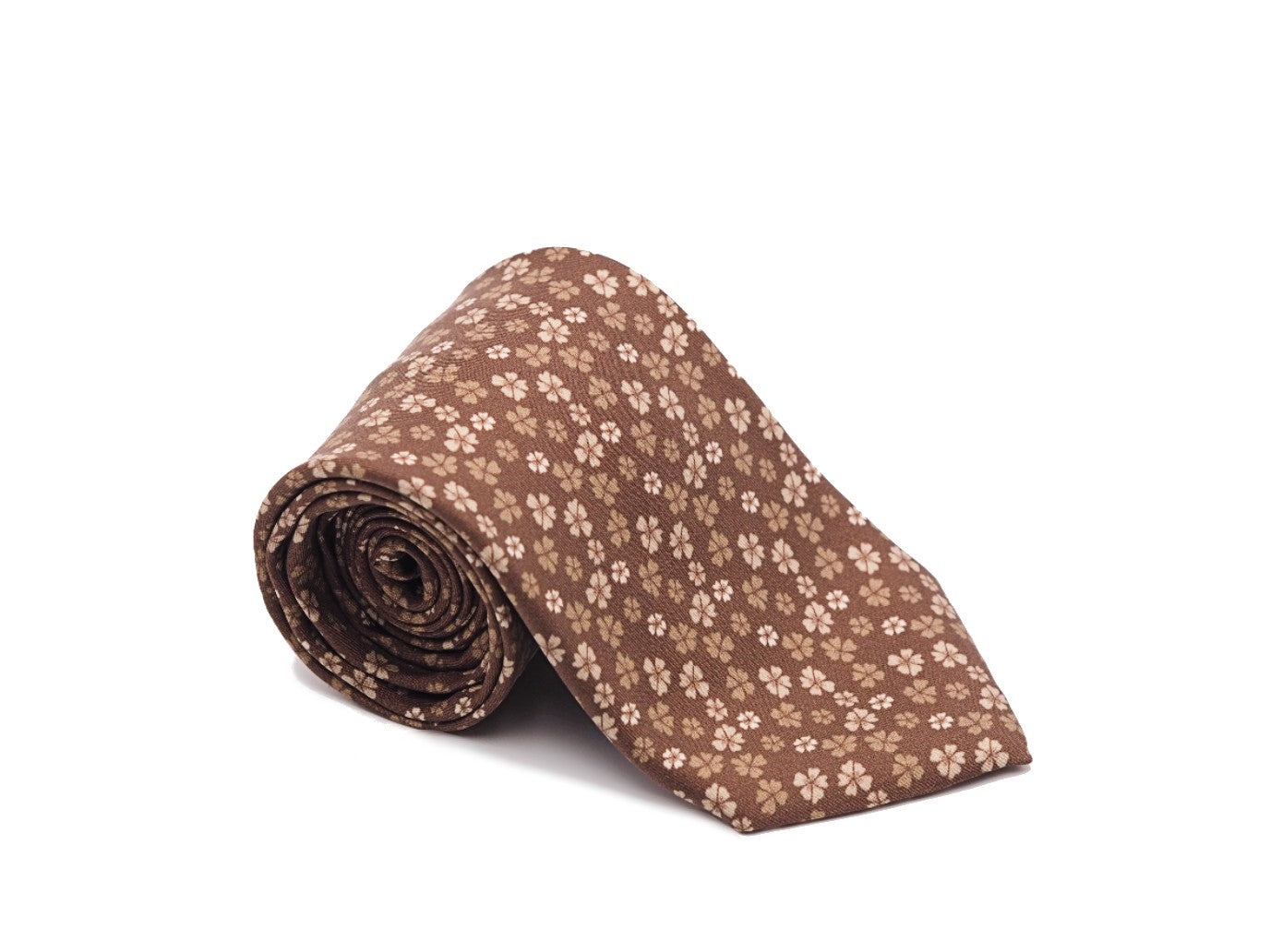 Fine Silk Tie Floral Brown