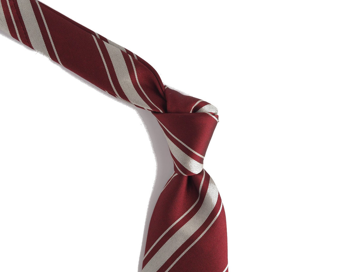 Silk Tie Repp Stripe Red