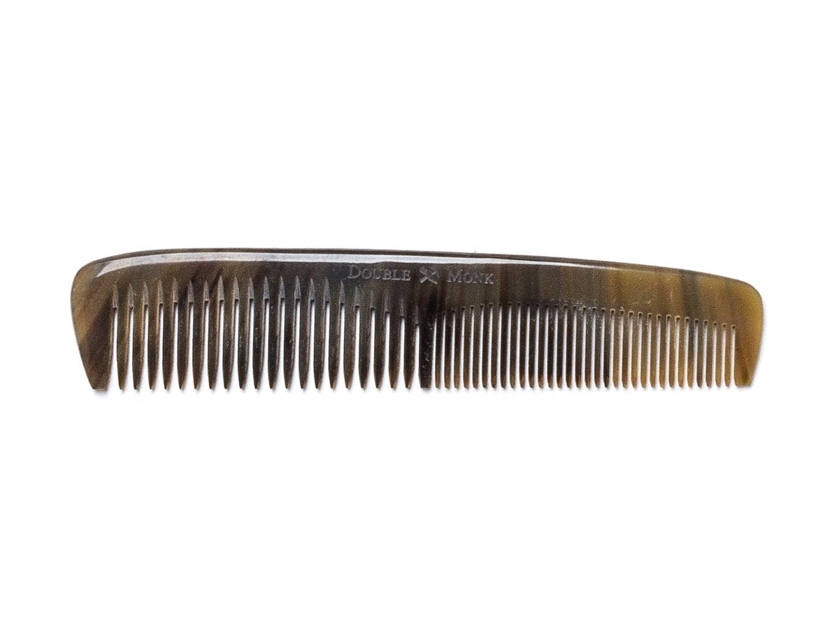 Abbeyhorn horn hair comb with dark brown variations